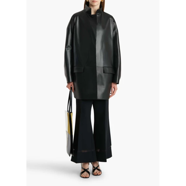 Khaite Mura Coat in Black Leather, view 2