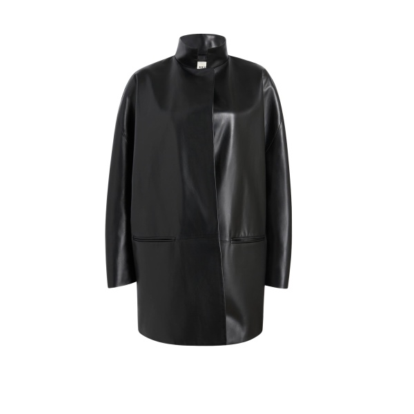 Khaite Mura Coat in Black Leather