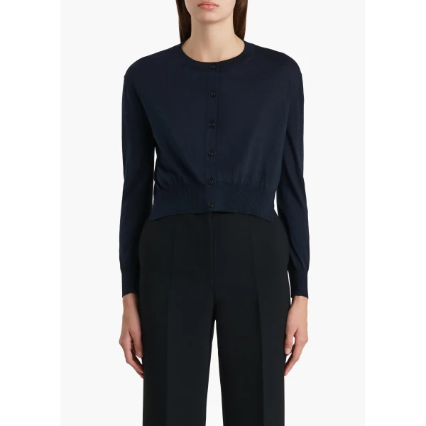 Khaite Nadyne Cardigan in Midnight, view 3