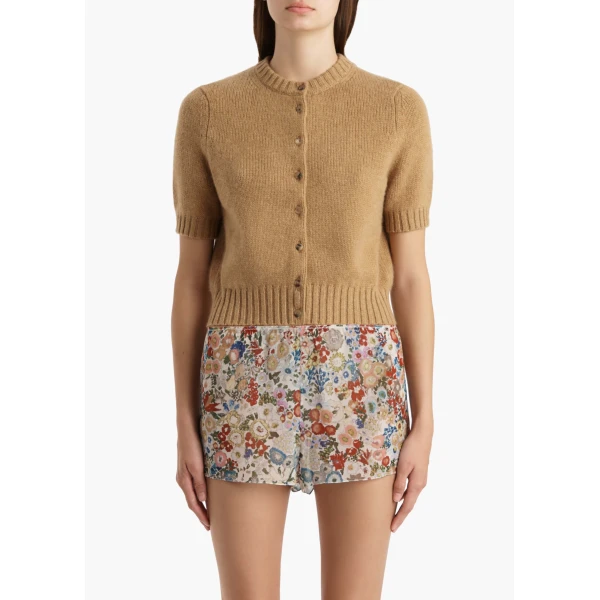 Khaite Nora Cardigan in Biscotti, view 3