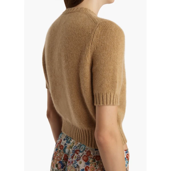 Khaite Nora Cardigan in Biscotti, view 6