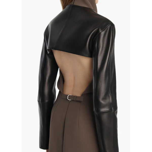 Khaite Onno Jacket in Black Leather, view 6
