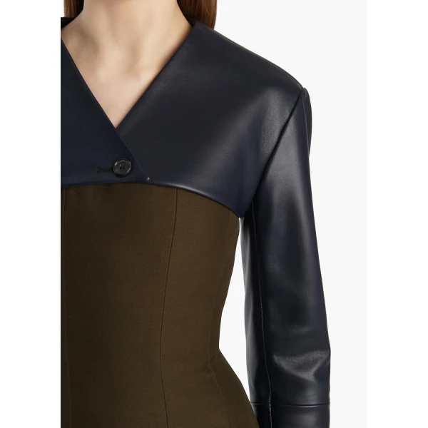 Khaite Onno Jacket in Dark Navy Leather, view 5