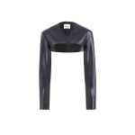 Khaite Onno Jacket in Dark Navy Leather