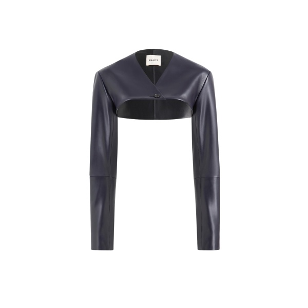 Khaite Onno Jacket in Dark Navy Leather