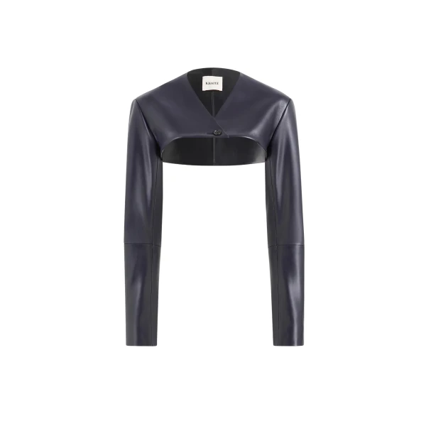 Khaite Onno Jacket in Dark Navy Leather