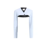Khaite Onno Jacket in Sky Blue Leather