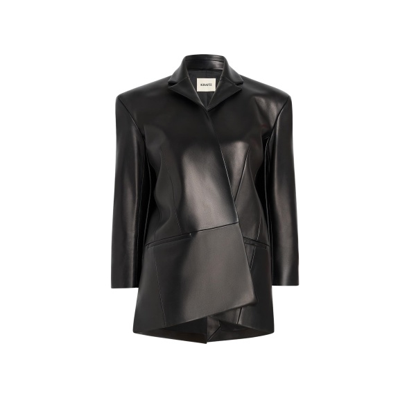 Khaite Palto Jacket in Black Leather