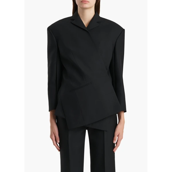 Khaite Palto Jacket in Black, view 3