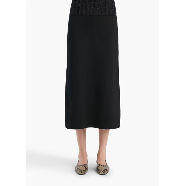 Khaite Petra Skirt in Black, view 3