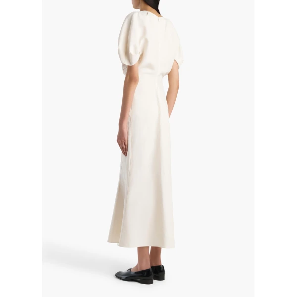 Khaite Ria Dress in Cream, view 3