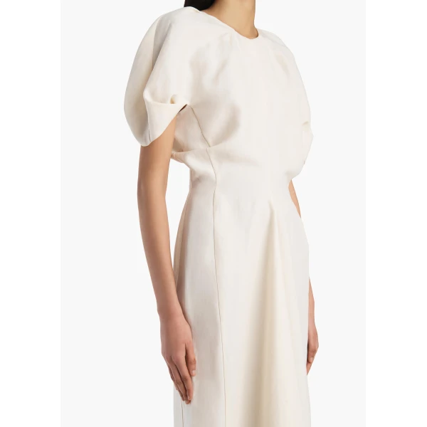 Khaite Ria Dress in Cream, view 4