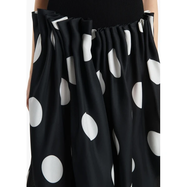 Khaite Riley Skirt in Black with White Dots, view 5