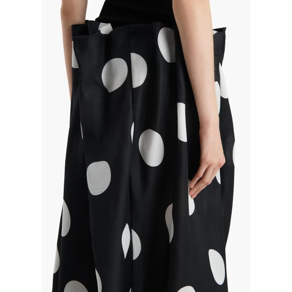 Khaite Riley Skirt in Black with White Dots, view 6