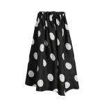 Khaite Riley Skirt in Black with White Dots