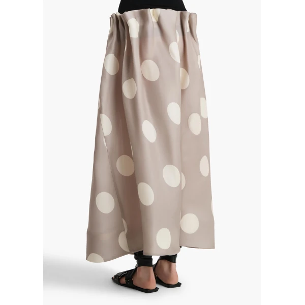 Khaite Riley Skirt in Tea Stain with White Dots, view 4