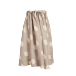 Khaite Riley Skirt in Tea Stain with White Dots