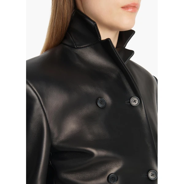 Khaite Rolo Jacket in Black Leather, view 5