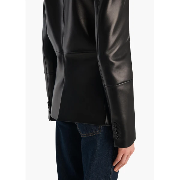 Khaite Rolo Jacket in Black Leather, view 6