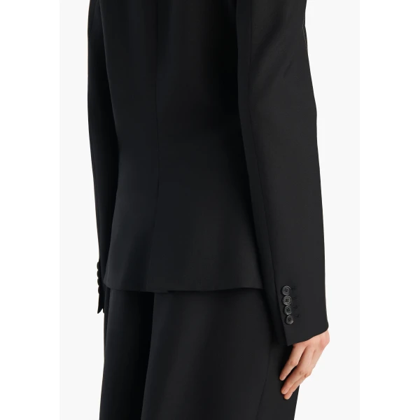 Khaite Rolo Jacket in Black Wool Silk, view 6