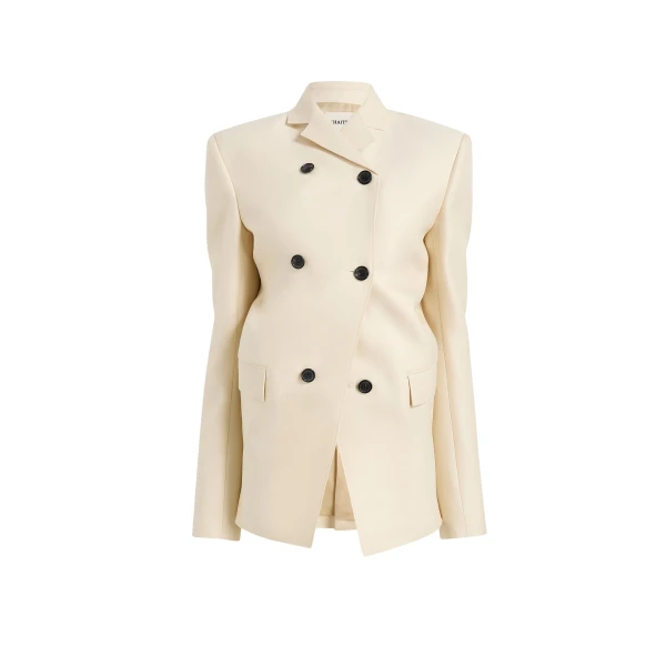 Khaite Rolo Jacket in Ivory Glow