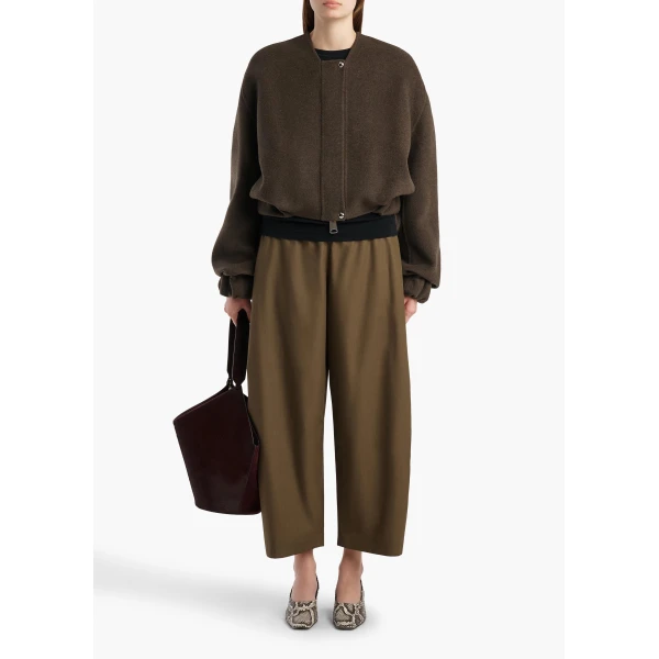 Khaite Roma Pant in Dark Olive, view 2