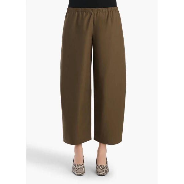 Khaite Roma Pant in Dark Olive, view 3