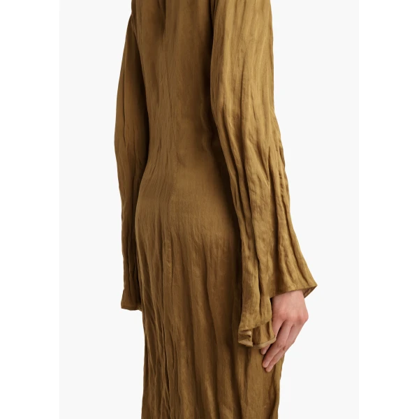 Khaite Rommi Dress in Golden Ochre, view 5