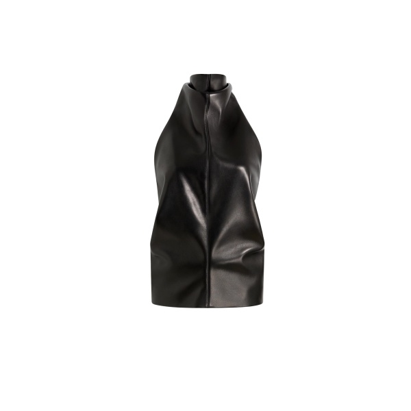 Khaite Rone Top in Black Leather