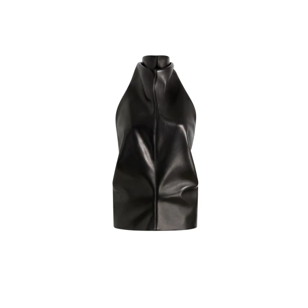Khaite Rone Top in Black Leather
