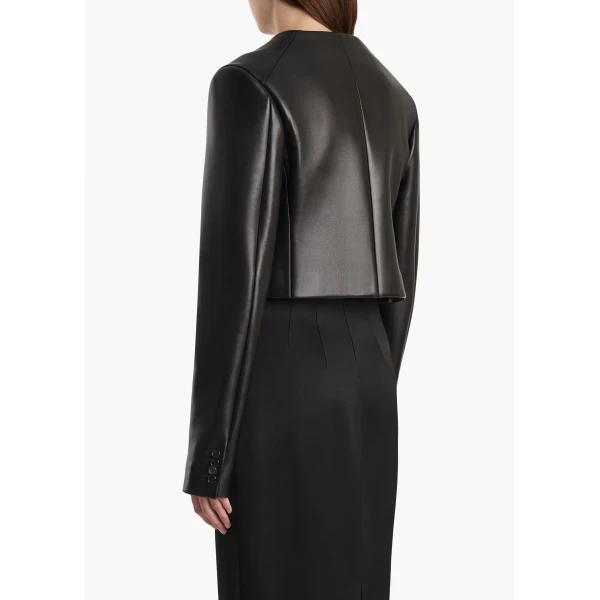 Khaite Roto Jacket in Black Leather, view 4
