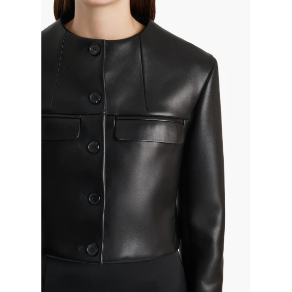 Khaite Roto Jacket in Black Leather, view 5