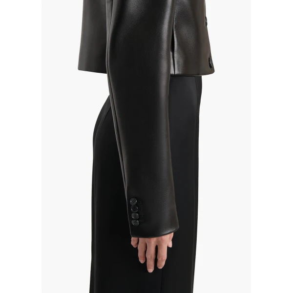 Khaite Roto Jacket in Black Leather, view 6