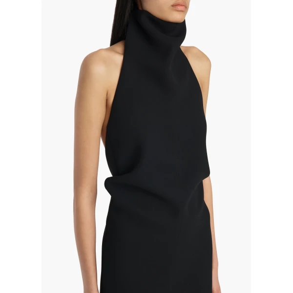 Khaite Roxanne Dress in Black Crepe, view 4