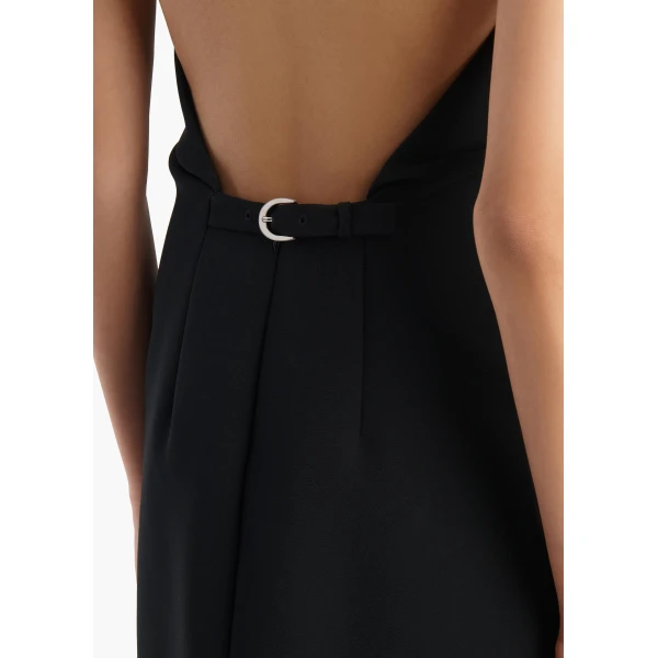 Khaite Roxanne Dress in Black Crepe, view 5