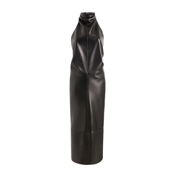 Khaite Roxanne Dress in Black Leather