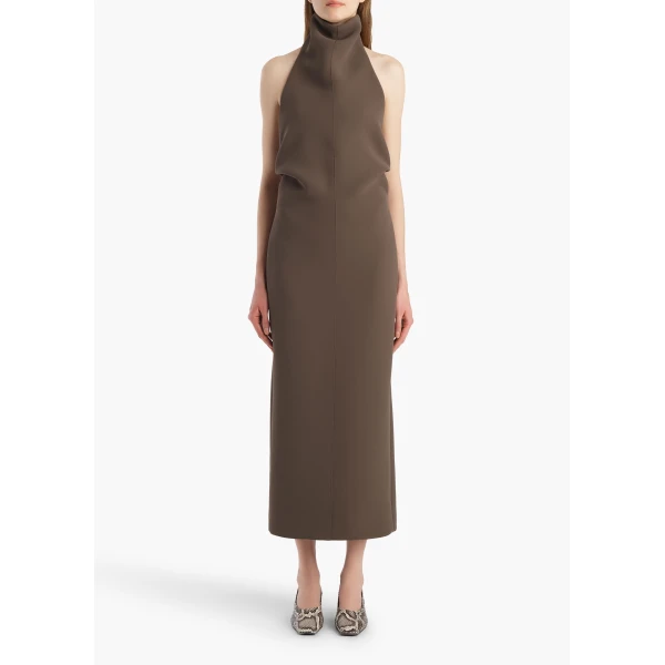Khaite Roxanne Dress in Clove, view 2