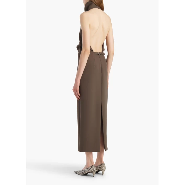Khaite Roxanne Dress in Clove, view 3