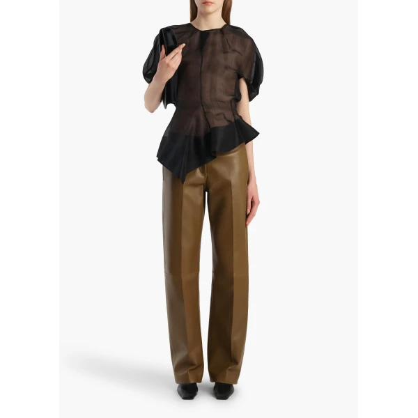Khaite Rumi Top in Black Silk, view 2