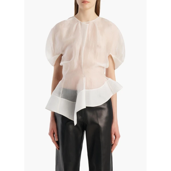 Khaite Rumi Top in Chalk, view 3