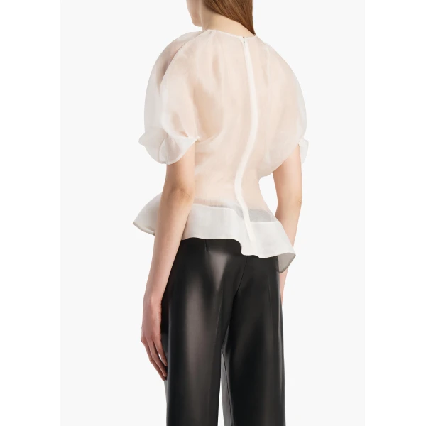 Khaite Rumi Top in Chalk, view 4