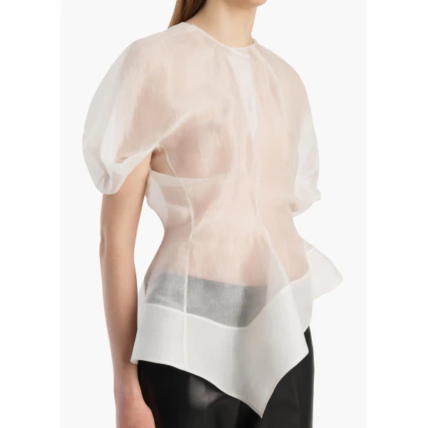 Khaite Rumi Top in Chalk, view 5
