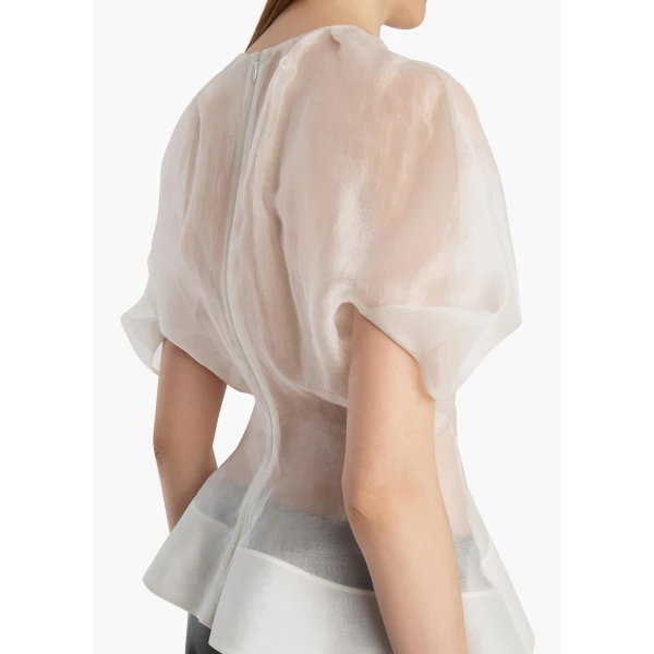 Khaite Rumi Top in Chalk, view 6