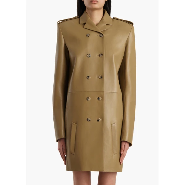 Khaite Sadra Coat in Golden Ochre, view 3