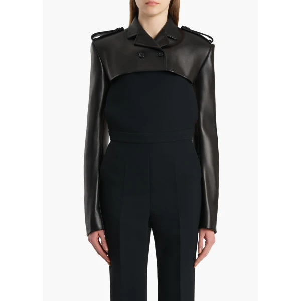 Khaite Sadran Jacket in Black Leather, view 3