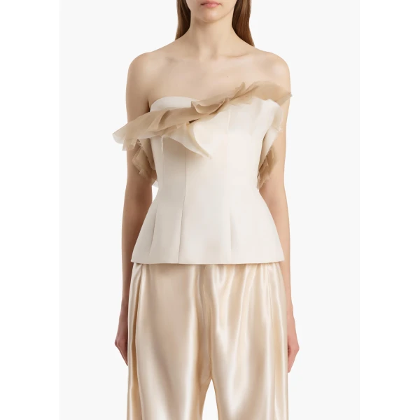 Khaite Sal Top in Cream, view 3