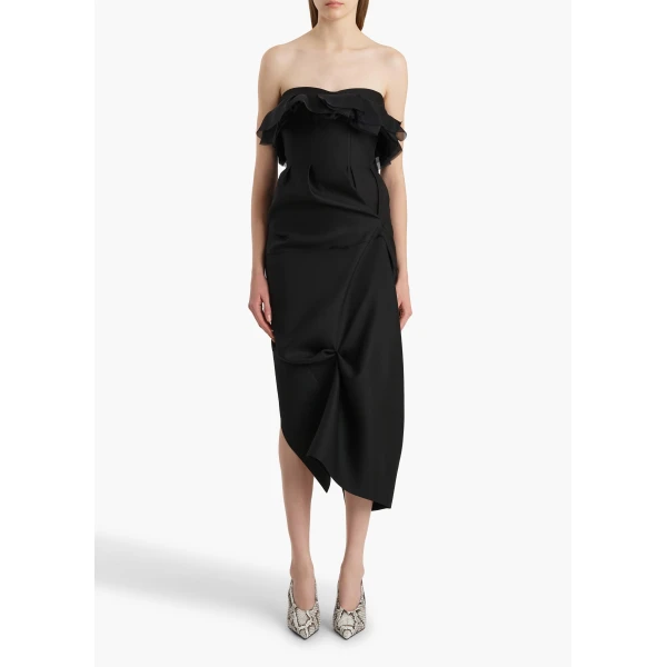 Khaite Salm Dress in Black, view 2