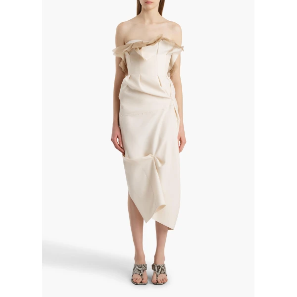 Khaite Salm Dress in Cream, view 2