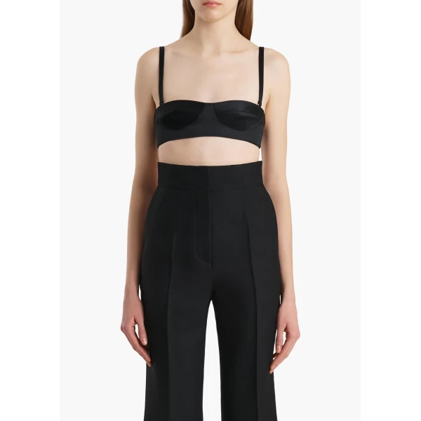 Khaite Selah Top in Black, view 3