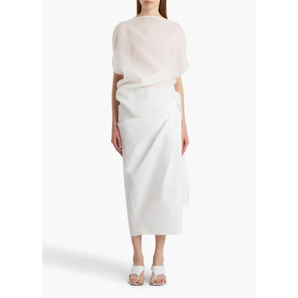 Khaite Shay Skirt in Chalk, view 2